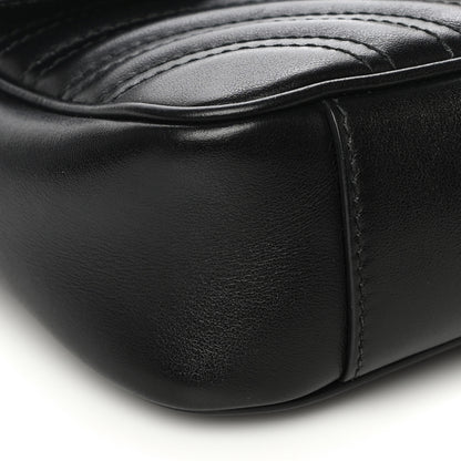 Gucci Calfskin Matelasse Mini GG Marmont Shoulder Bag Black 10 of 12