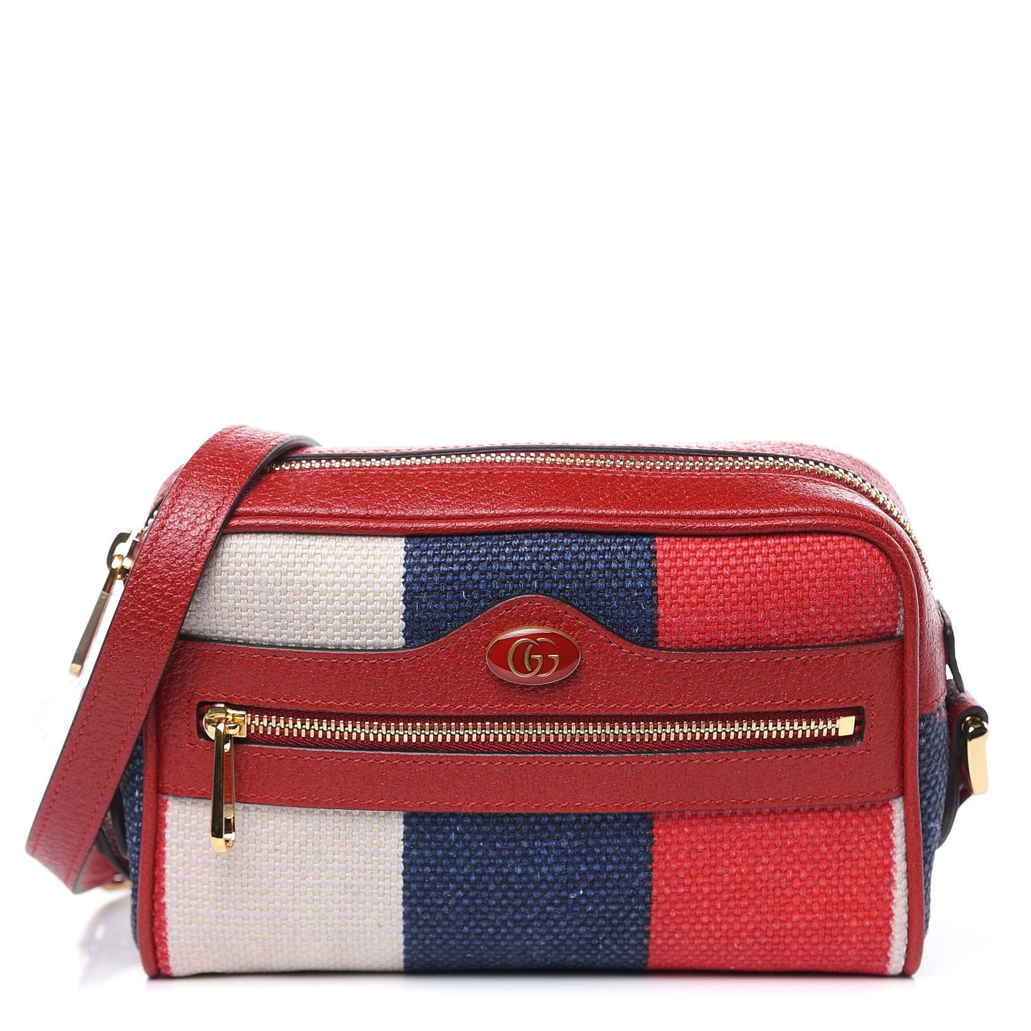 Canvas Sylvie Stripe Mini Ophidia Camera Bag Mystic White Hibiscus Red Maritime