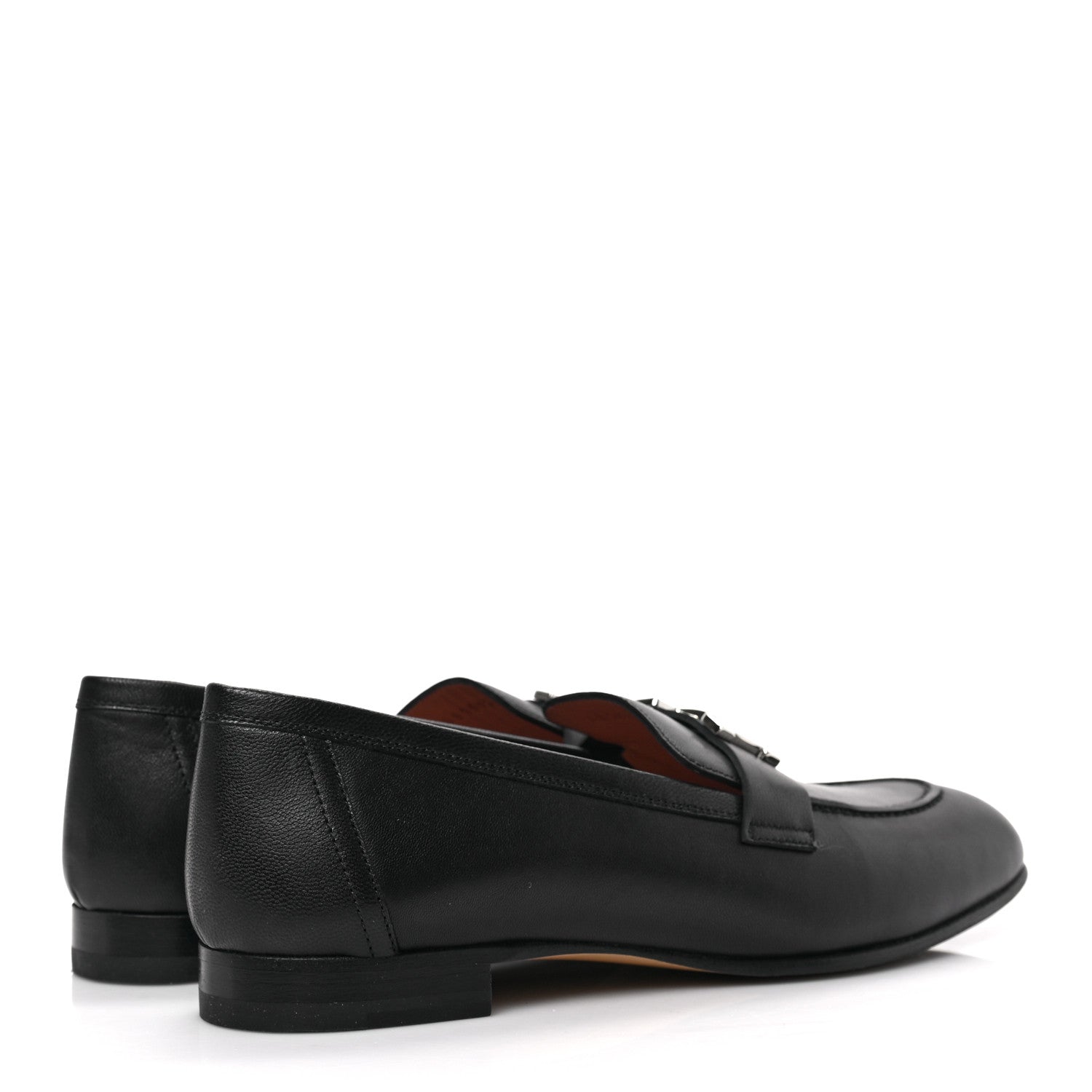 Hermes Goatskin Womens Paris Loafers 38.5 Black 4 of 7