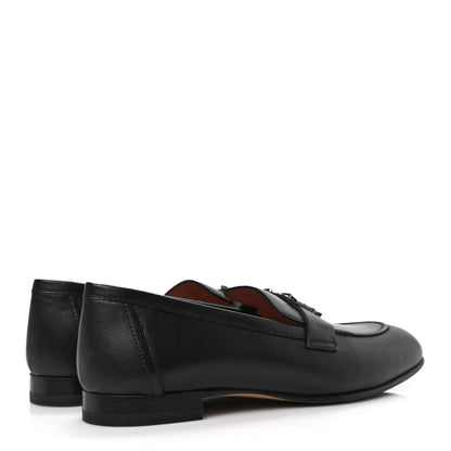 Hermes Goatskin Womens Paris Loafers 38.5 Black 4 of 7