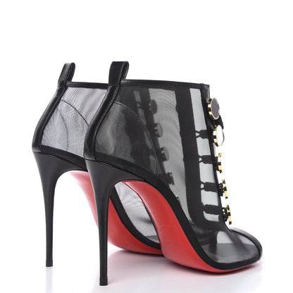 Christian Louboutin Mesh Nappa Marikate 100 Ankle Boots 39 Black 4 of 7