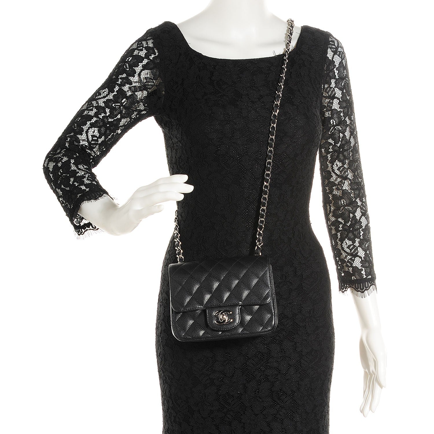 Chanel Caviar Quilted Mini Square Flap Black 2 of 8