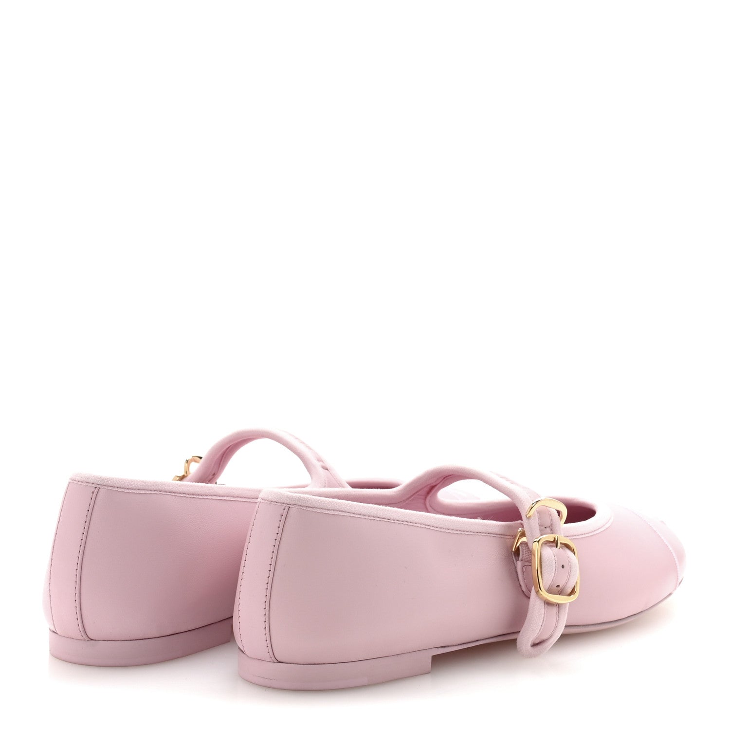 Chanel Lambskin Mary Jane Flats 37.5 Light Pink 5 of 9