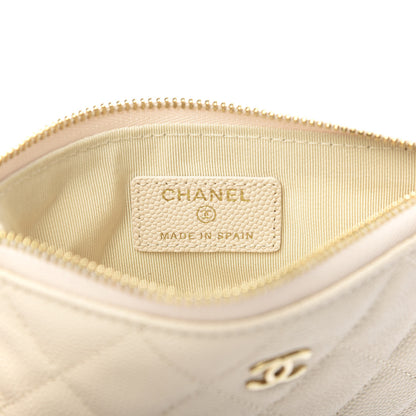 Chanel Caviar Quilted Small Cosmetic Case Light Beige 6 of 8