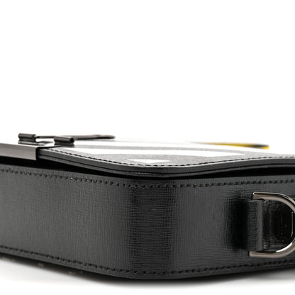 Off-White Saffiano Striped Mini Diag Binder Clip Bag Black White Yellow 9 of 11