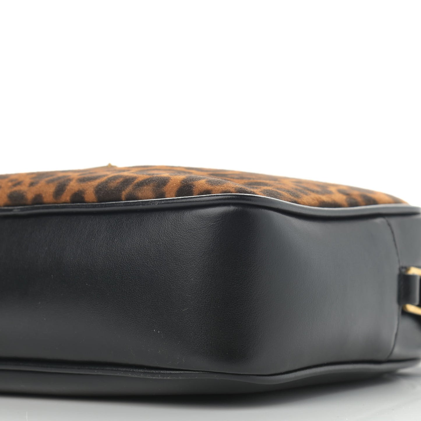 Calfskin Leopard Print Monogram Lou Camera Bag Black