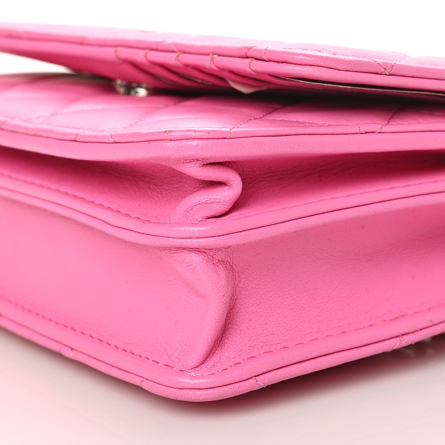 Chanel Lambskin Quilted Mini Wallet On Chain WOC Pink 11 of 11