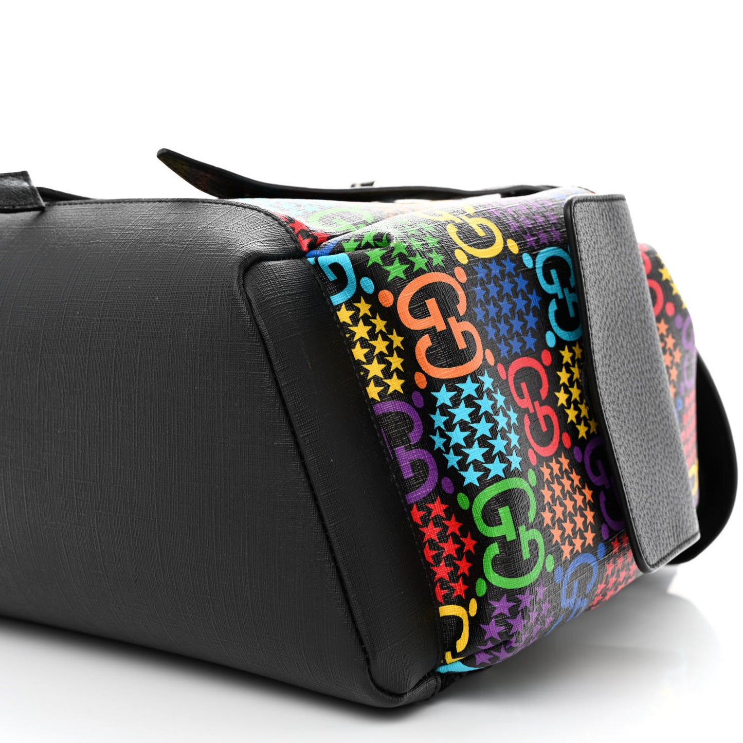 GG Supreme Monogram Psychedelic Medium Double Buckle Backpack Black Multicolor