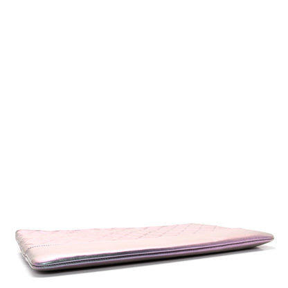 Chanel Iridescent Lambskin Quilted Large Gabrielle Cosmetic Case Light Purple 4 of 12