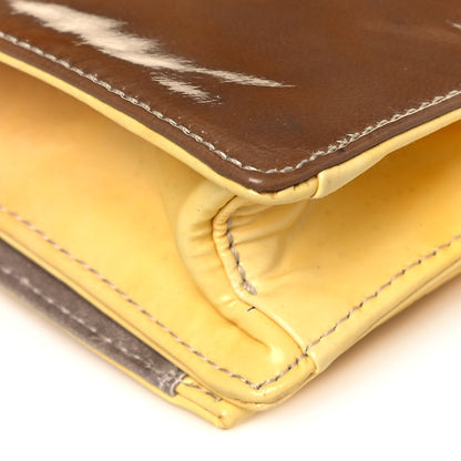 Prada Vernice Sfumata Clutch Yellow Black 11 of 17