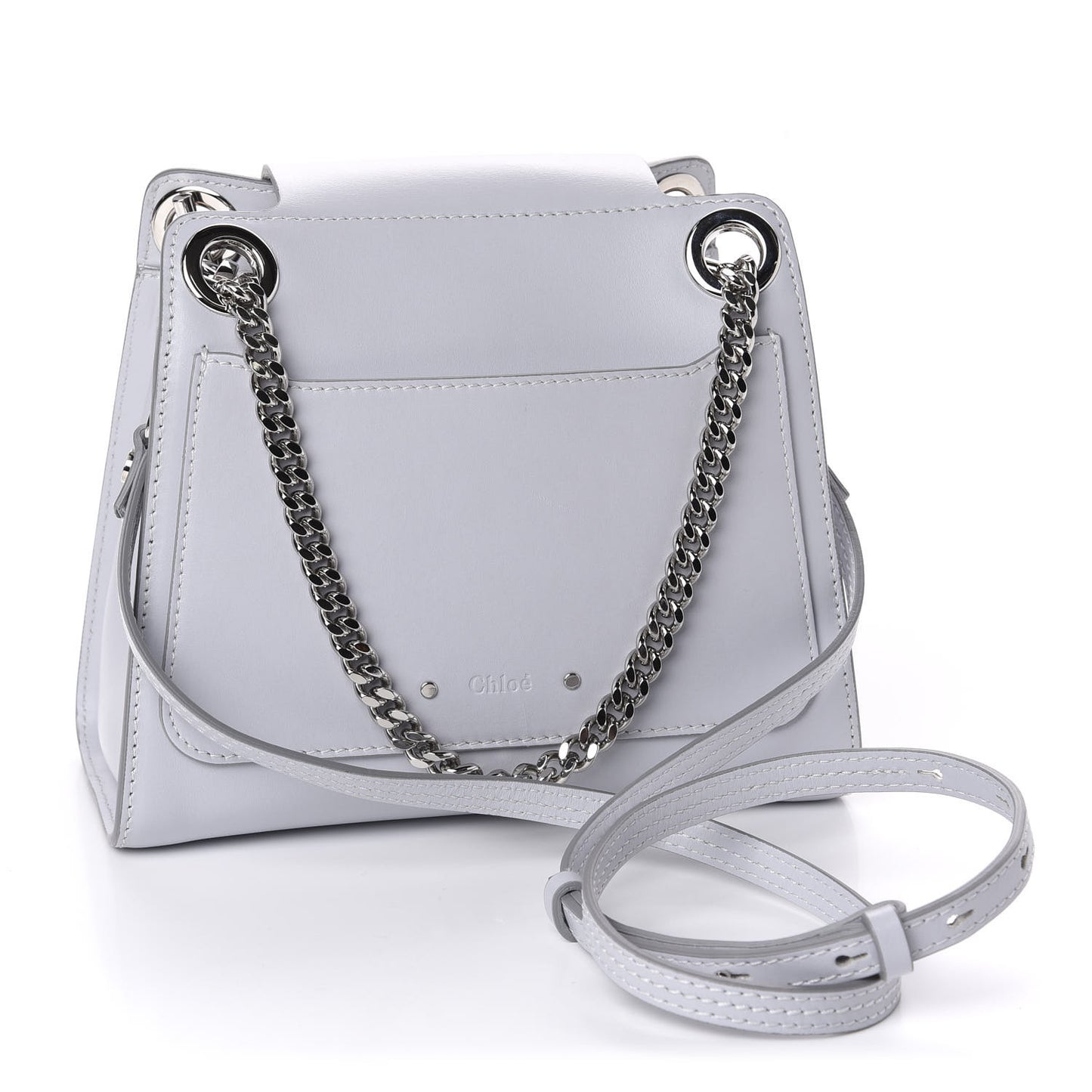 Shiny Calfskin Mini Annie Shoulder Bag Airy Grey