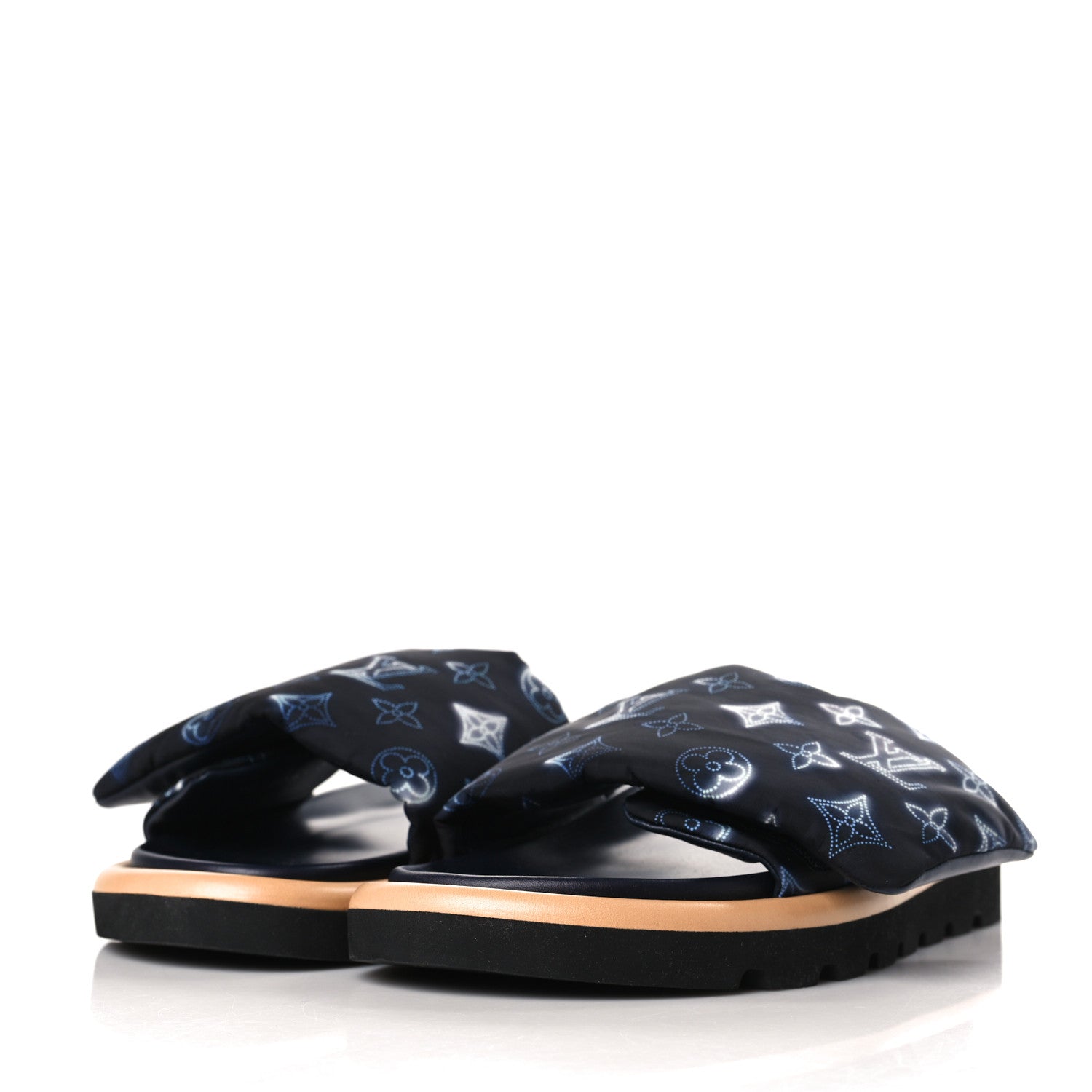 Louis Vuitton Nylon Monogram Womens Pool Pillow Comfort Mules 39 Navy Blue 3 of 8