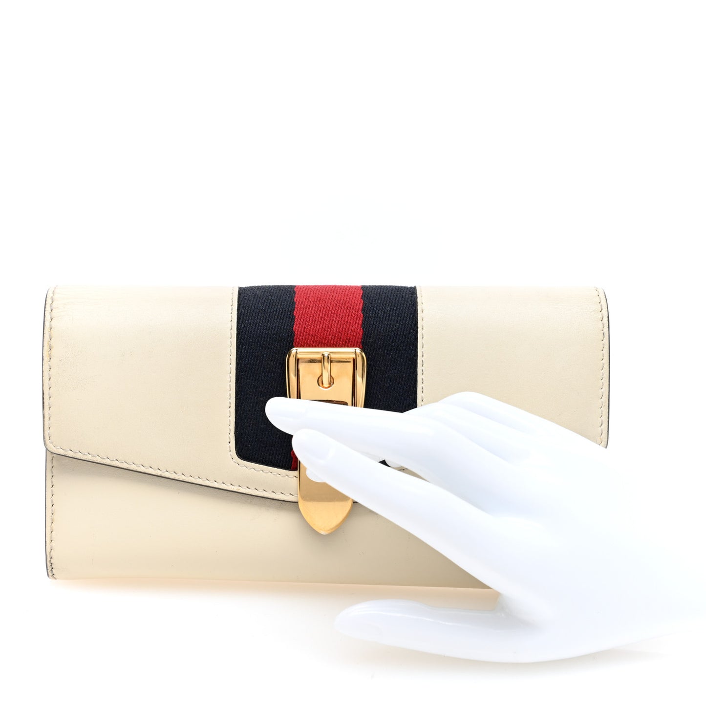Calfskin Sylvie Continental Wallet White