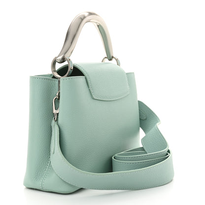 Louis Vuitton Taurillon Matte Brushed Metal Handle Capucines BB Light Blue 3 of 10