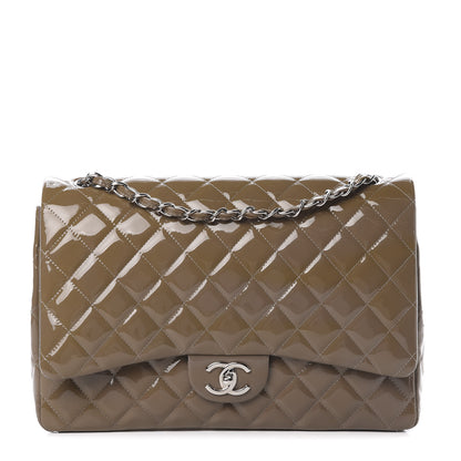 Chanel Patent Calfskin Quilted Maxi Double Flap Grey 1 of 10