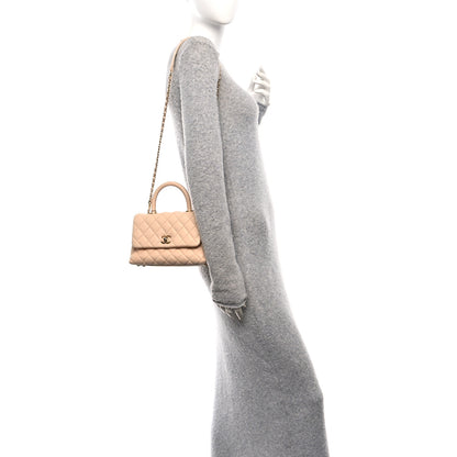 Chanel Caviar Quilted Mini Coco Handle Flap Beige 2 of 11