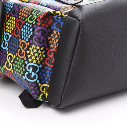 Gucci GG Supreme Monogram Psychedelic Large Double Buckle Backpack Black Multicolor 5 of 9