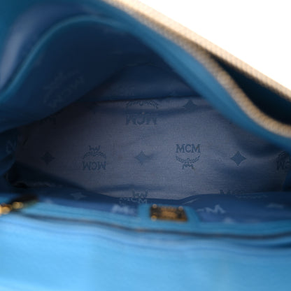 MCM Grained Calfskin First Lady Satchel Blue 5 of 12