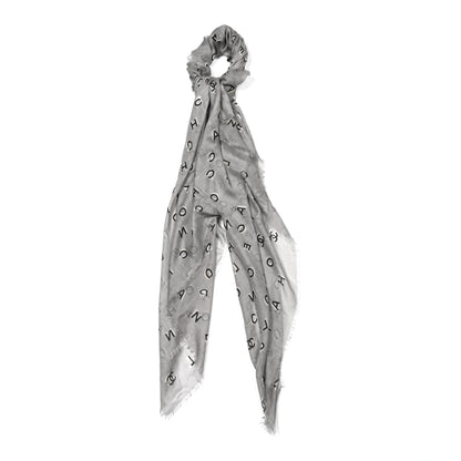 Chanel Cashmere Silk Scarf Shawl Grey Multicolor 1 of 4