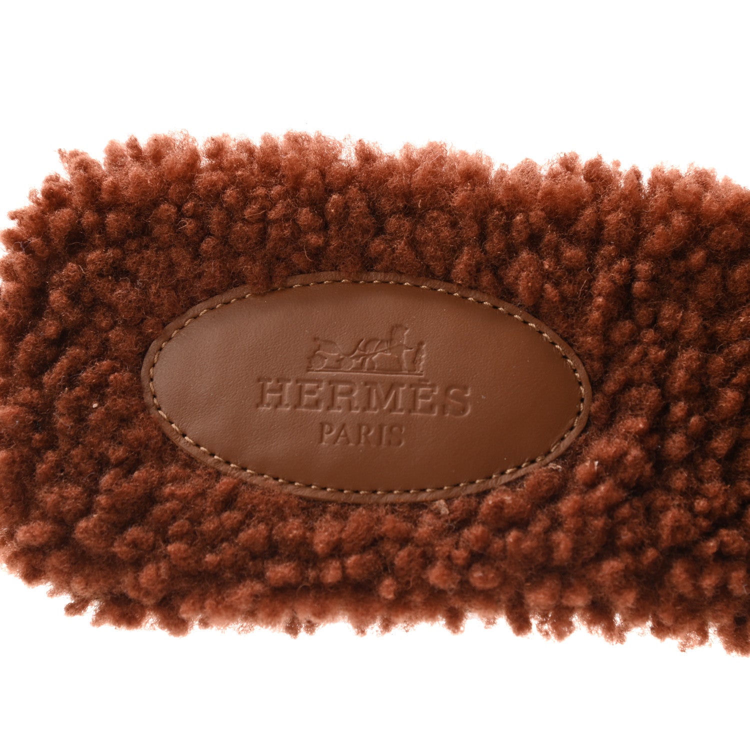 Hermes Woolskin Oran Sandals 40 Cognac 7 of 8