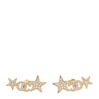 Chanel Crystal Star CC Earrings Gold 1 of 5
