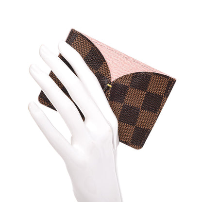 Louis Vuitton Damier Ebene Caissa Card Holder Rose Ballerine 2 of 8