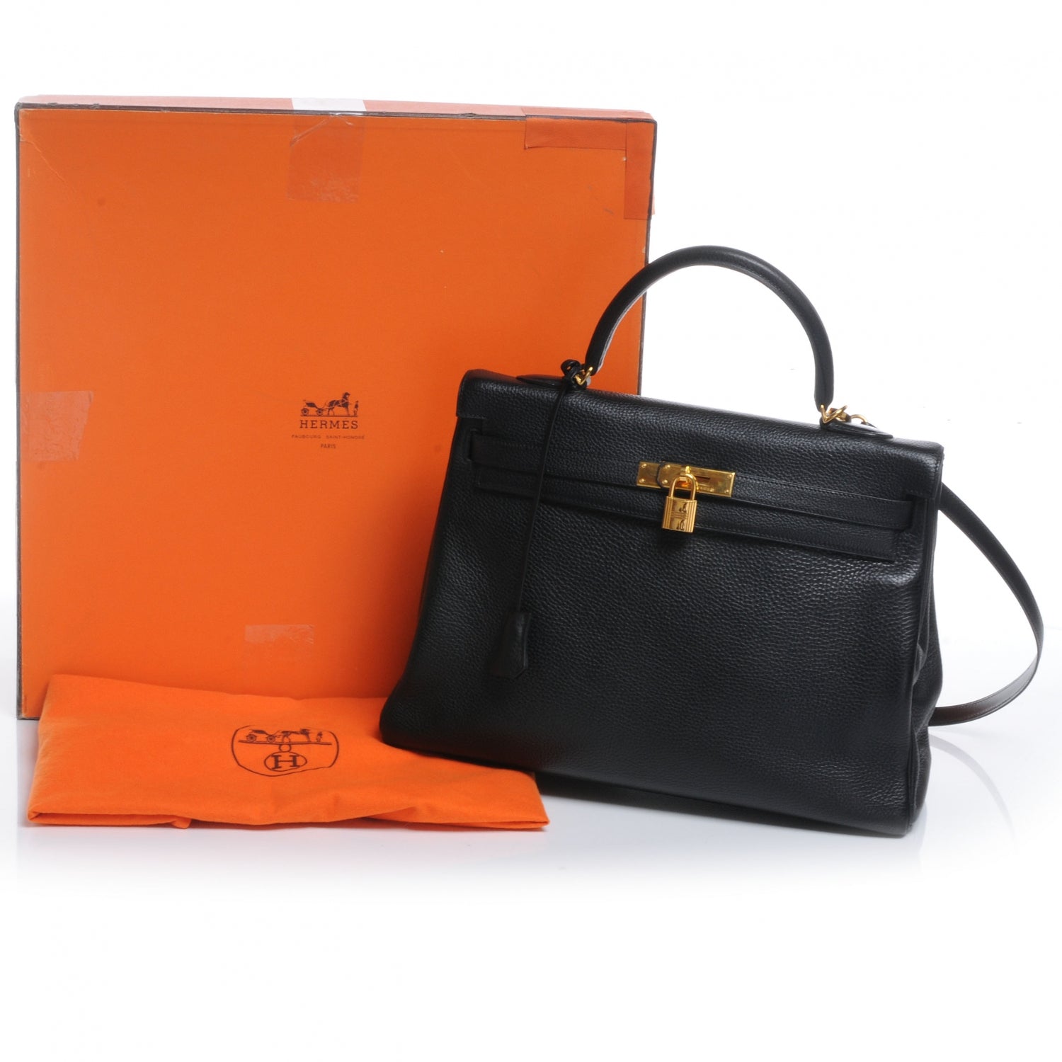 Hermes Taurillon Clemence Kelly 35 Souple Black 5 of 10
