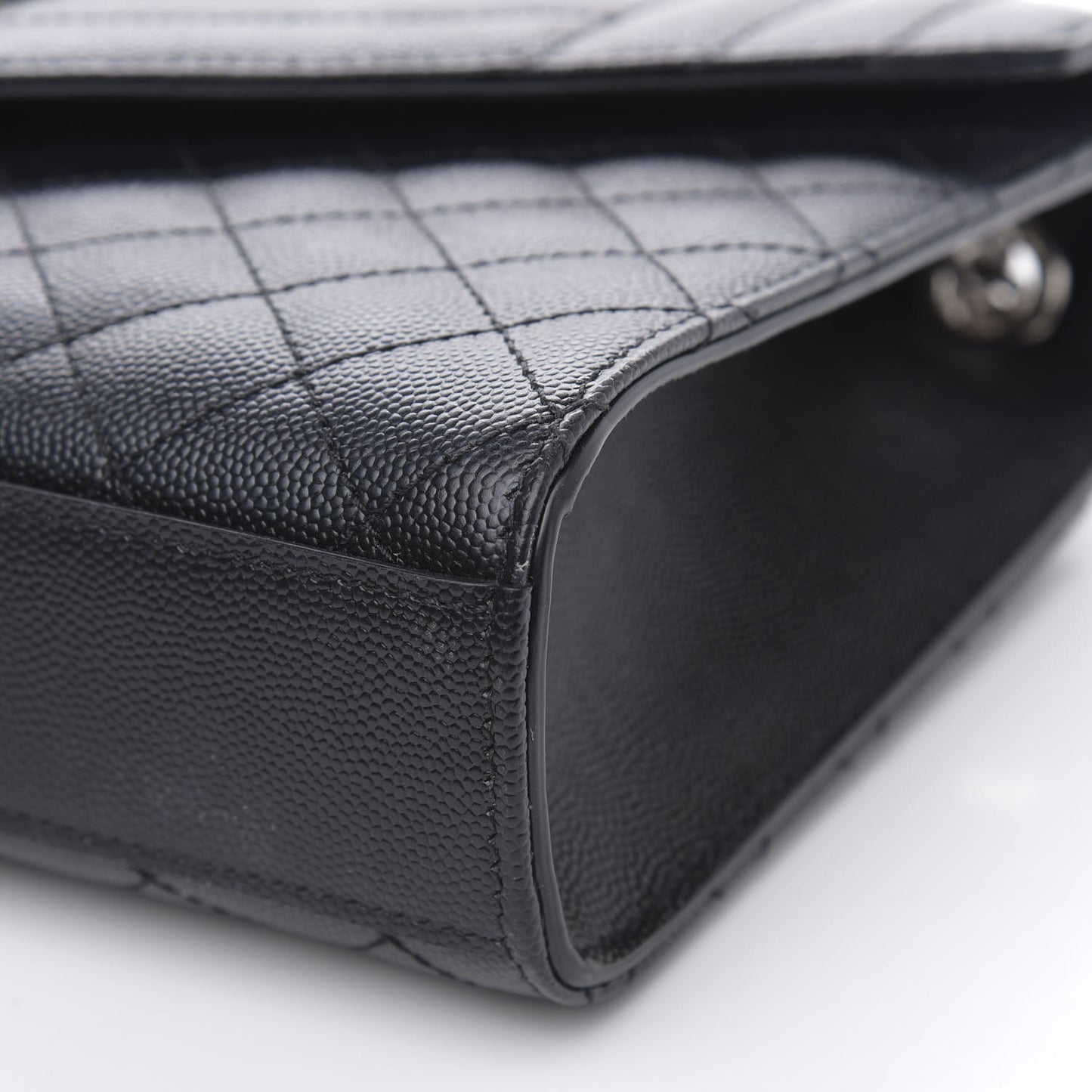 Grain De Poudre Textured Mixed Matelasse Triquilt Medium Monogram Satchel Black