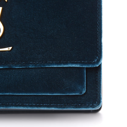 Saint Laurent Velvet Small Monogram Sunset Dark Ottanio 10 of 13