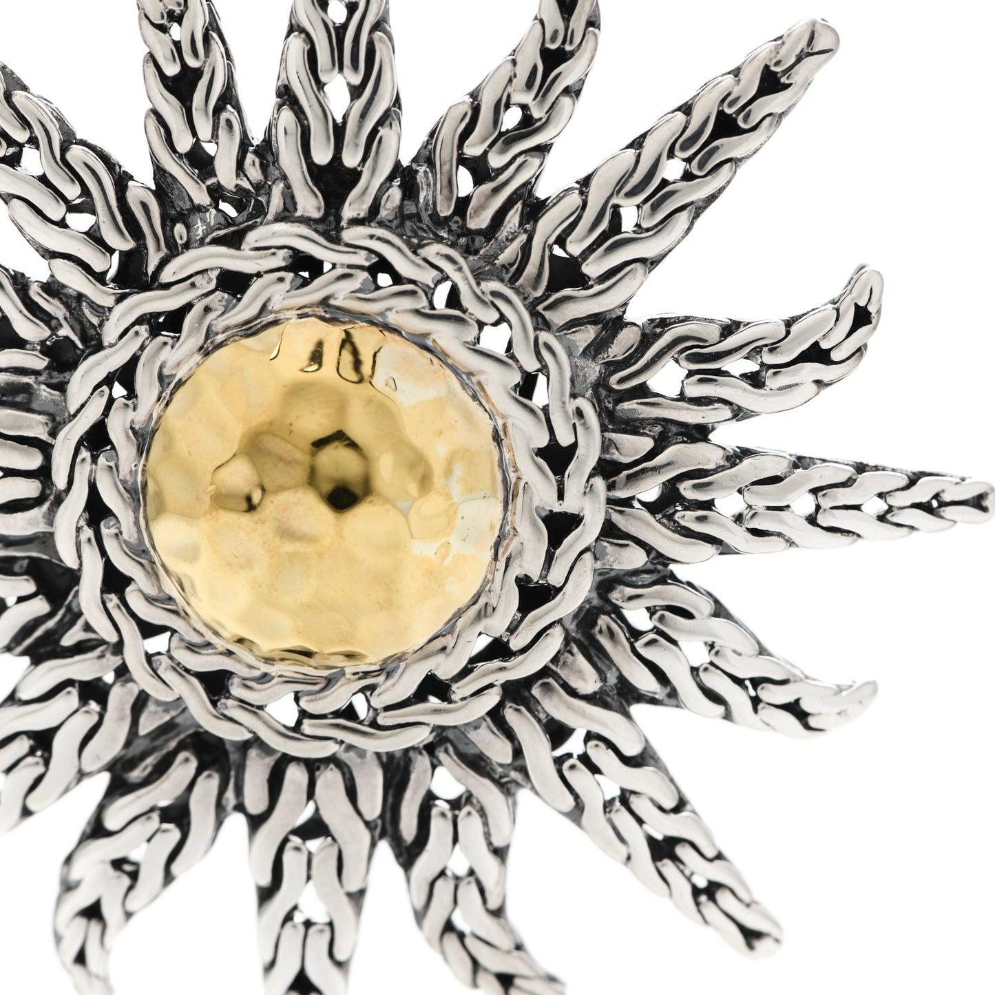 Sterling Silver 22K Yellow Gold Sun Pendant