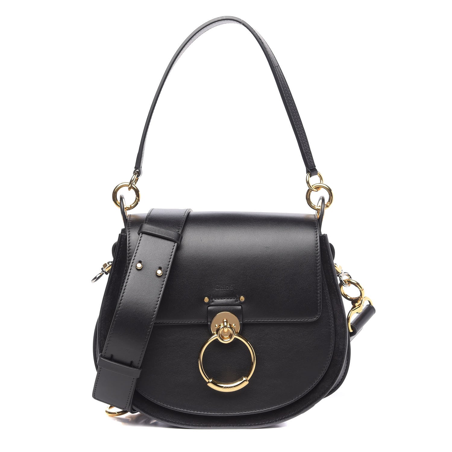 Chloe Calfskin Suede Large Tess Bag Black 1 of 11