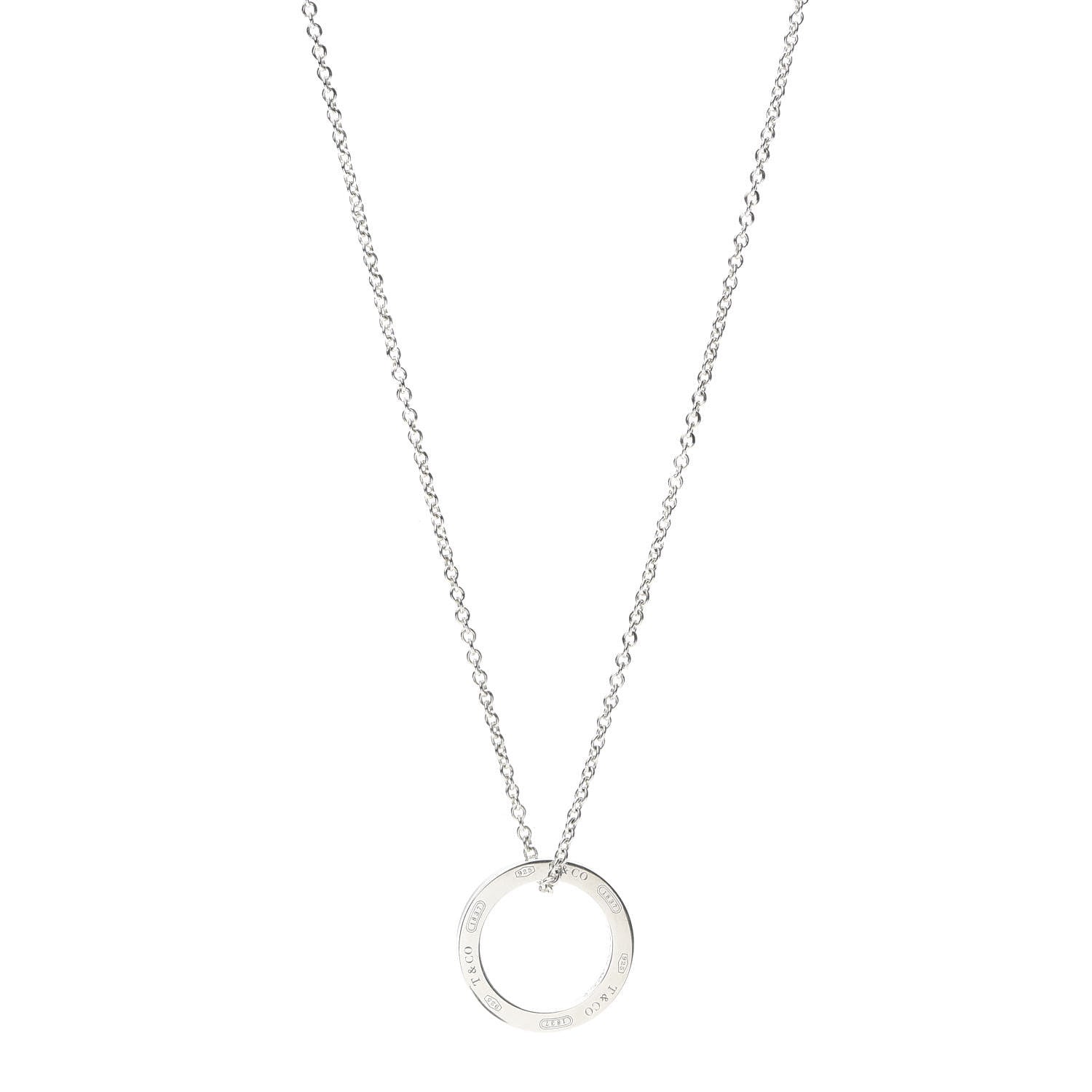 Tiffany Sterling Silver 1837 Circle Pendant Necklace 1 of 5