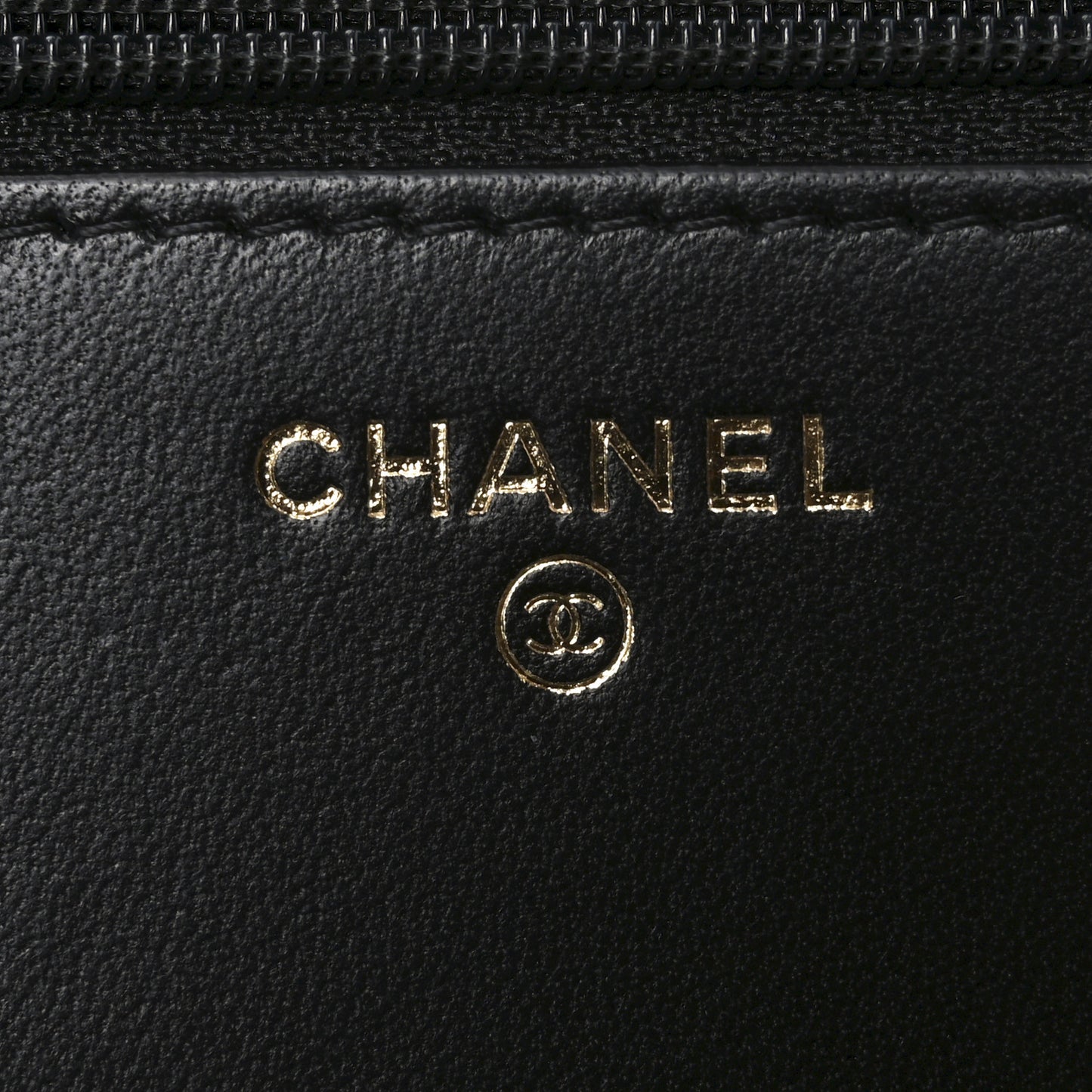 Lambskin Quilted Trendy CC Wallet On Chain WOC Black