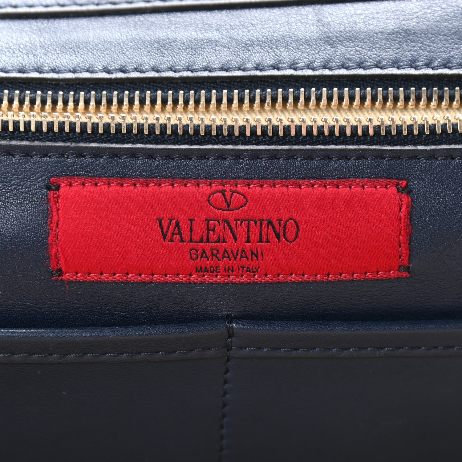 Valentino Garavani Vitello Medium Rockstud Tote Marine 6 of 8
