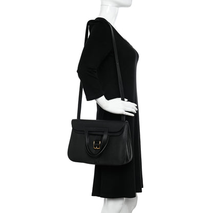 Hermes Taurillon Clemence Halzan 31 GM Black 2 of 13
