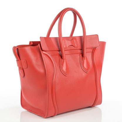 Celine Baby Calfskin Mini Luggage Vermillion 3 of 8