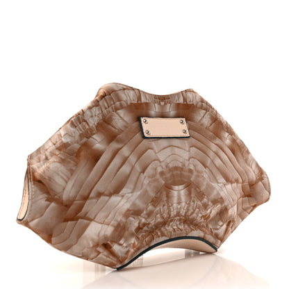 Alexander McQueen Silk Lace Ruffle Printed Small De Manta Clutch Blush 3 of 7