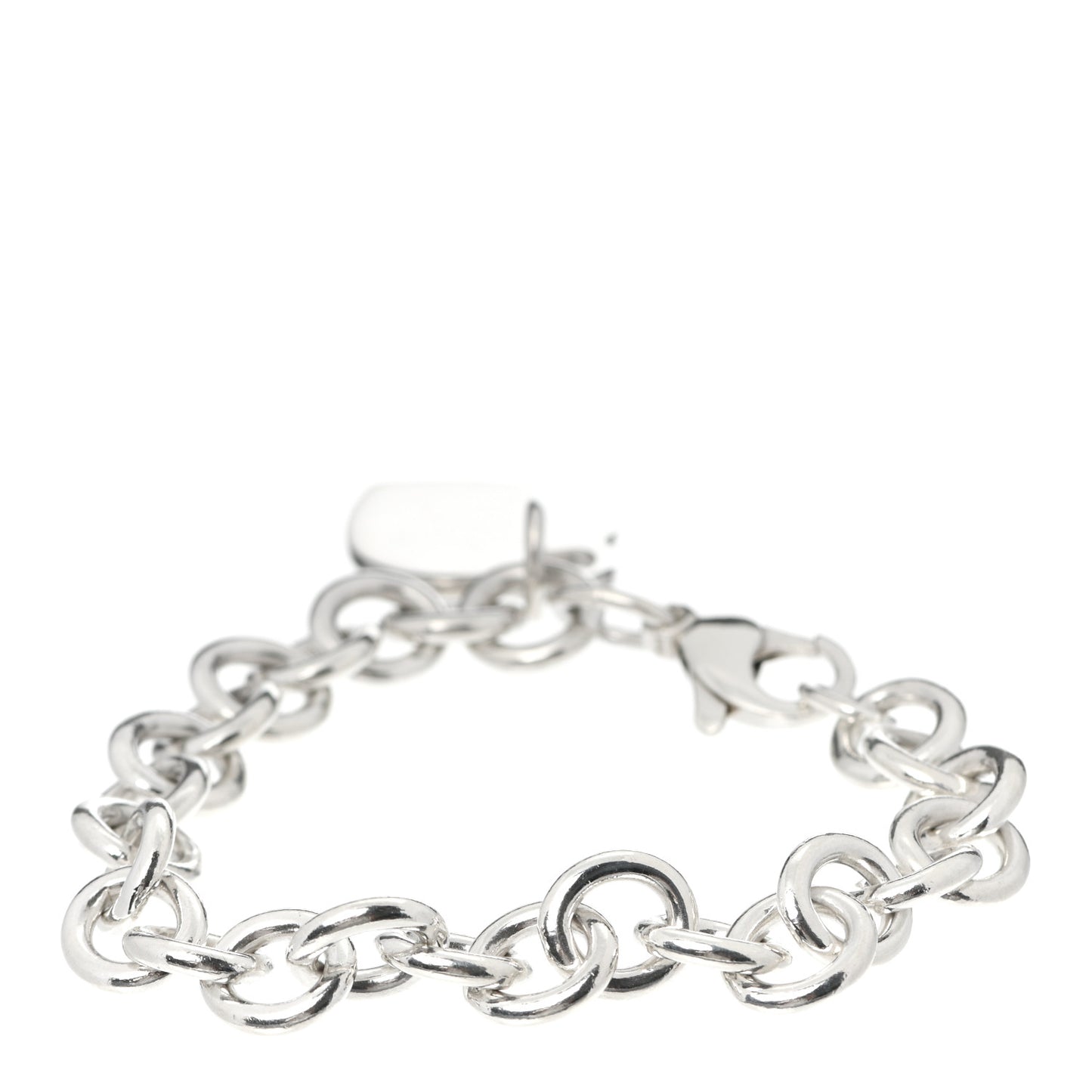 Sterling Silver Heart Tag Charm Bracelet