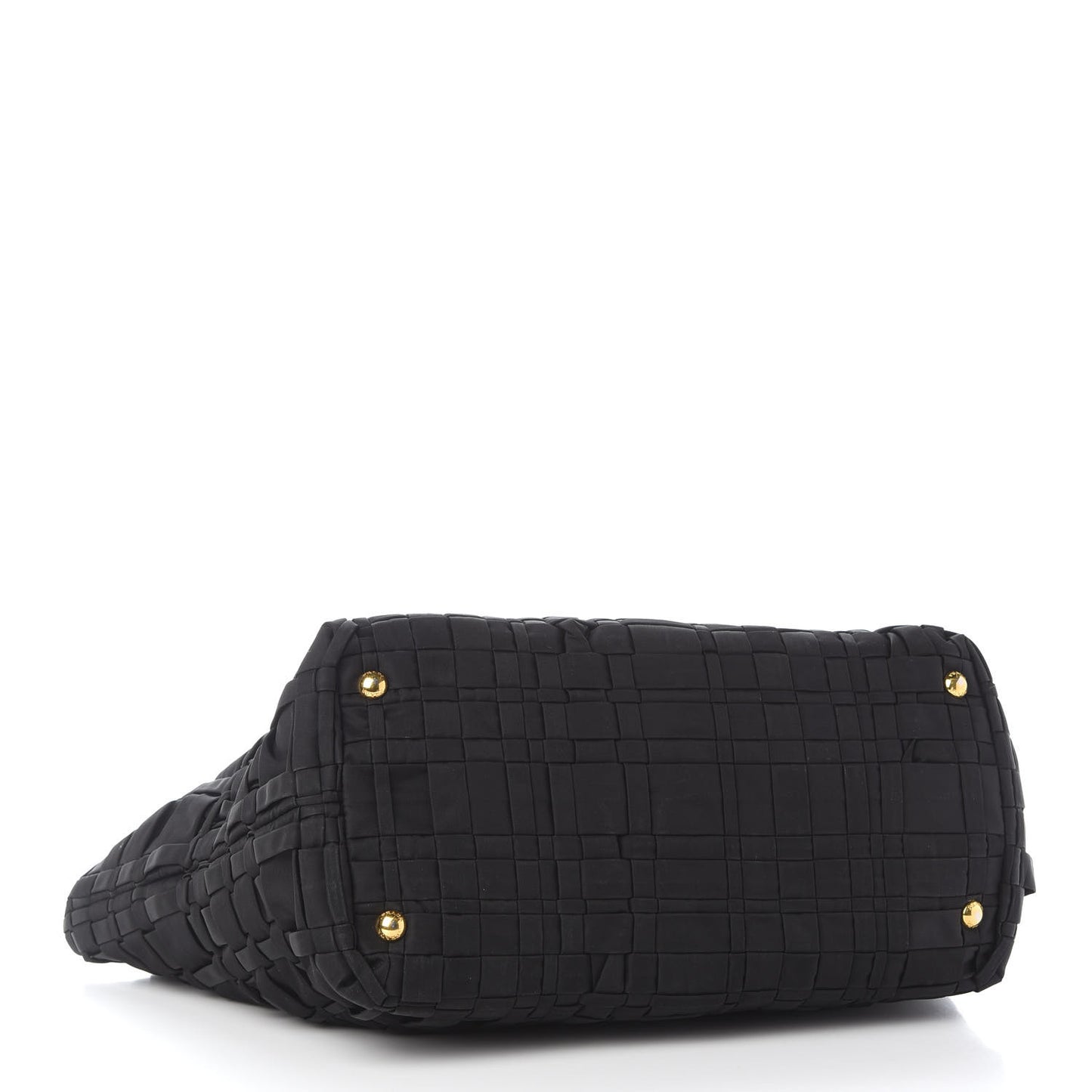 Tessuto Nylon Woven Shopping Tote Black