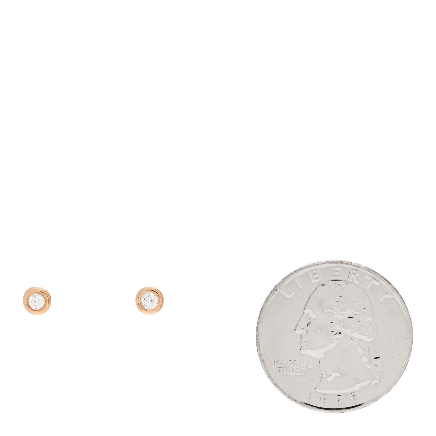 Tiffany 18K Rose Gold Diamond .16ctw Elsa Peretti Diamonds By The Yard Earrings 2 of 6