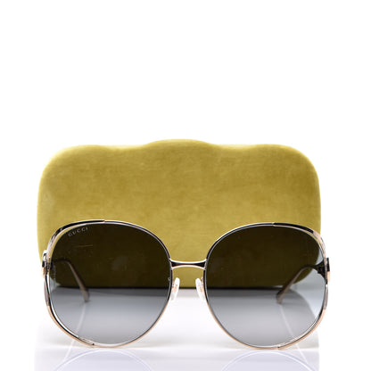 Gucci Metal Oversized Round Frame GG0225S Sunglasses Gold 6 of 6