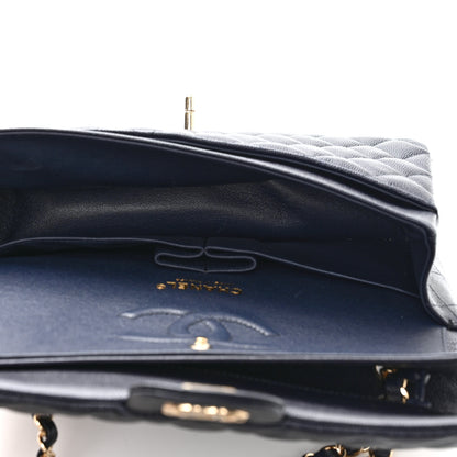 Chanel Caviar Quilted Medium Double Flap Dark Blue 5 of 10