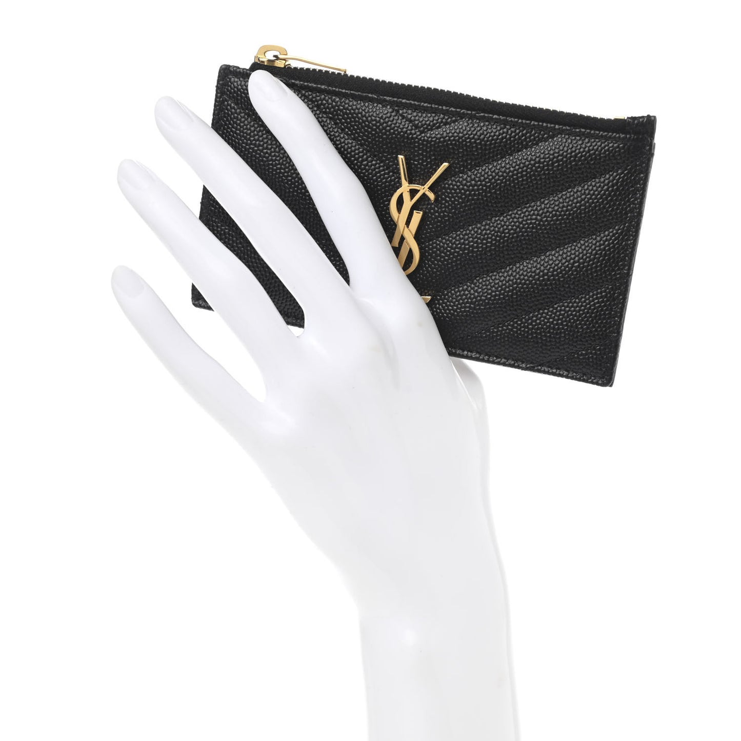 Monogram Grain de Poudre 5 Fragments Zip Pouch Card Holder Black