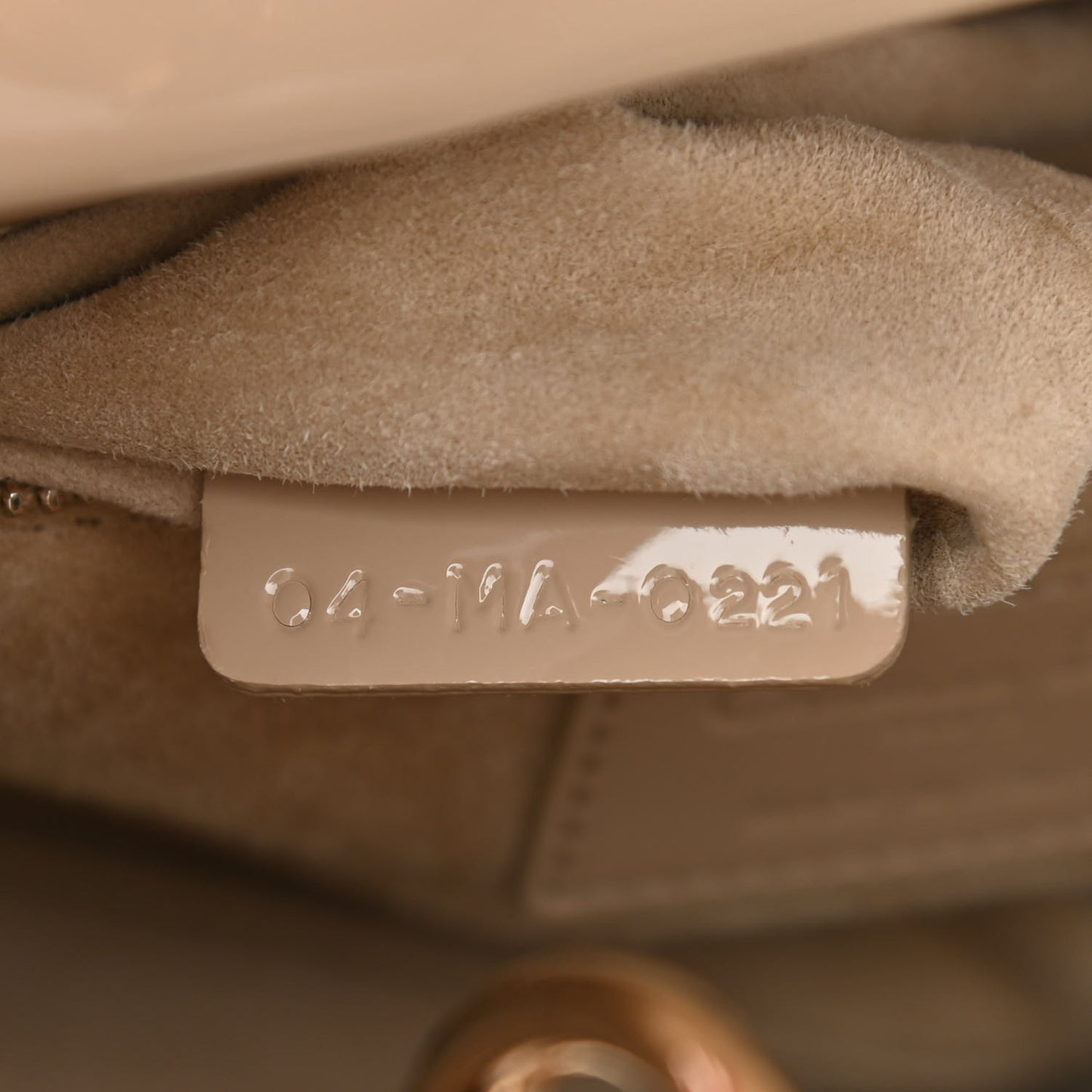 Patent Cannage Small Lady Dior Beige