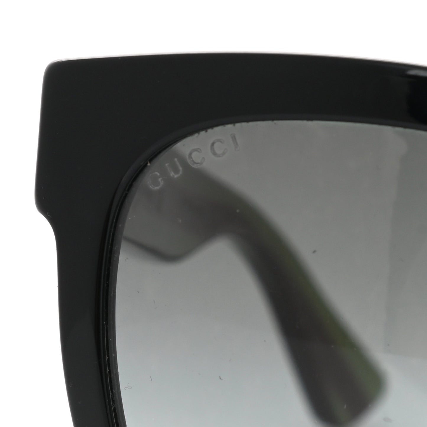 Acetate Square Frame Web Glitter Sunglasses GG0034S Black Green