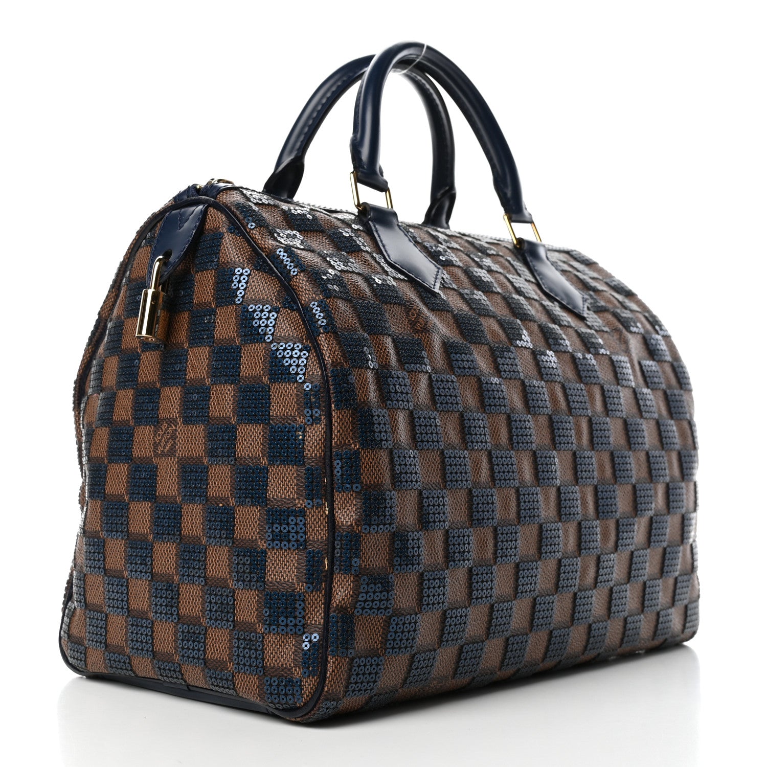 Louis Vuitton Damier Paillettes Speedy 30 Blue 2 of 4