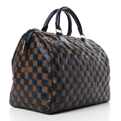 Louis Vuitton Damier Paillettes Speedy 30 Blue 2 of 4