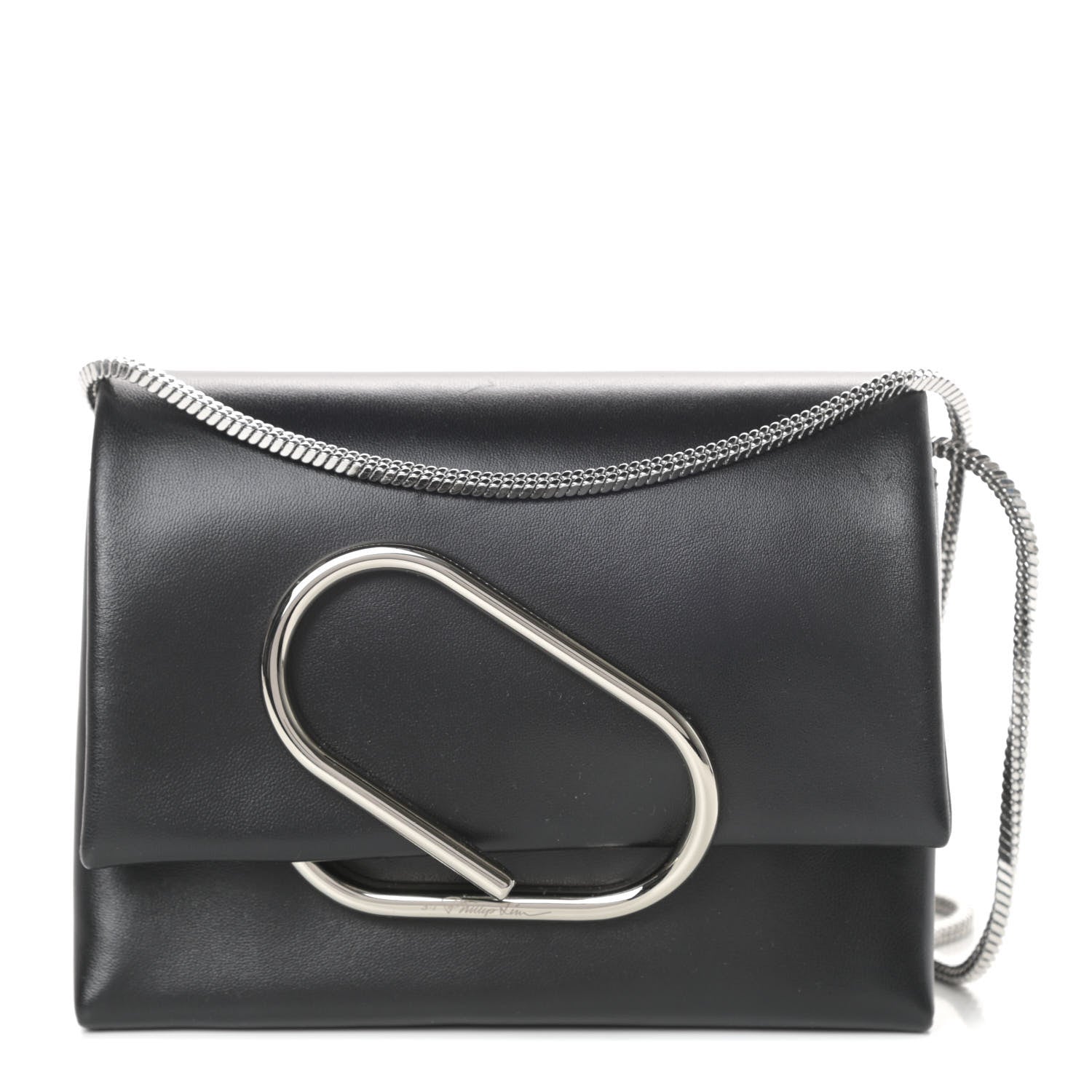3.1 Phillip Lim Calfskin Alix Soft Flap Clutch Black 1 of 8