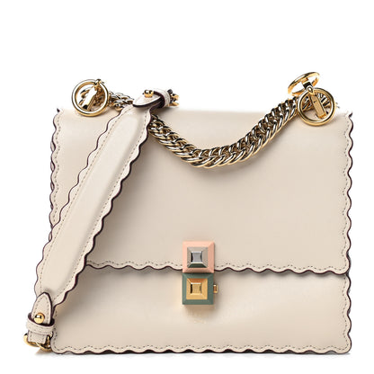 Fendi Vitello Liberty Scalloped Studded Small Kan I Shoulder Bag Camelia 1 of 9