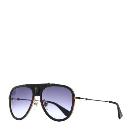 Gucci Web Aviator Sunglasses GG0062S Green Red 1 of 8